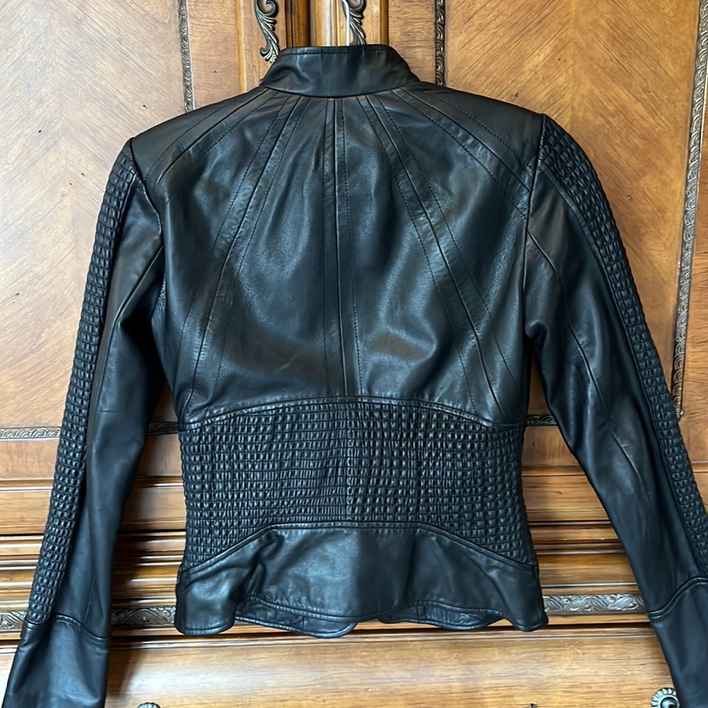 NEW CONDITION Lamb leather coat. 100% lamb black size 4 - Picture 2 of 10